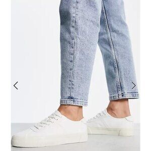 Madewell Women's White Sidewalk Low-Top Sneaker In Canvas SZ 7.5